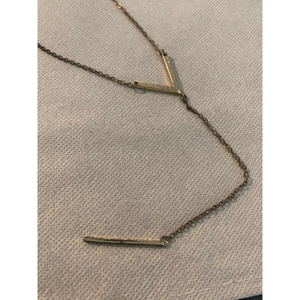Gold lariat chevron necklace
